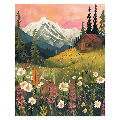 Quadro ricamato paesaggio