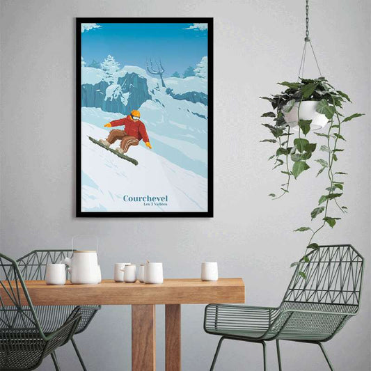 Poster Stazione sciistica di montagna