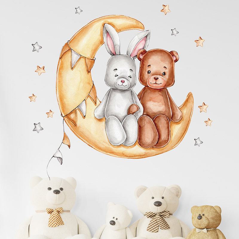 Adesivo murale coniglio e orso