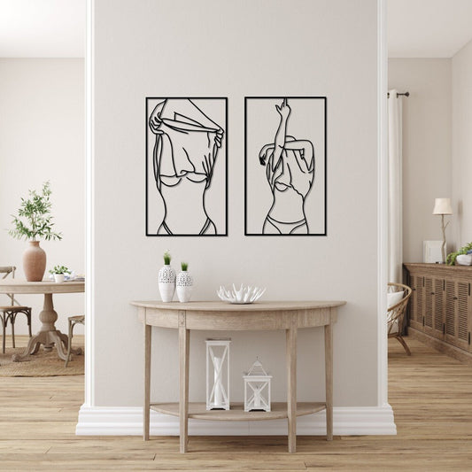 Targa in metallo Corpo femminile in linea
