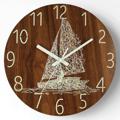 Orologio da parete Legno numeri neon