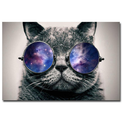 Poster gatto con occhiali