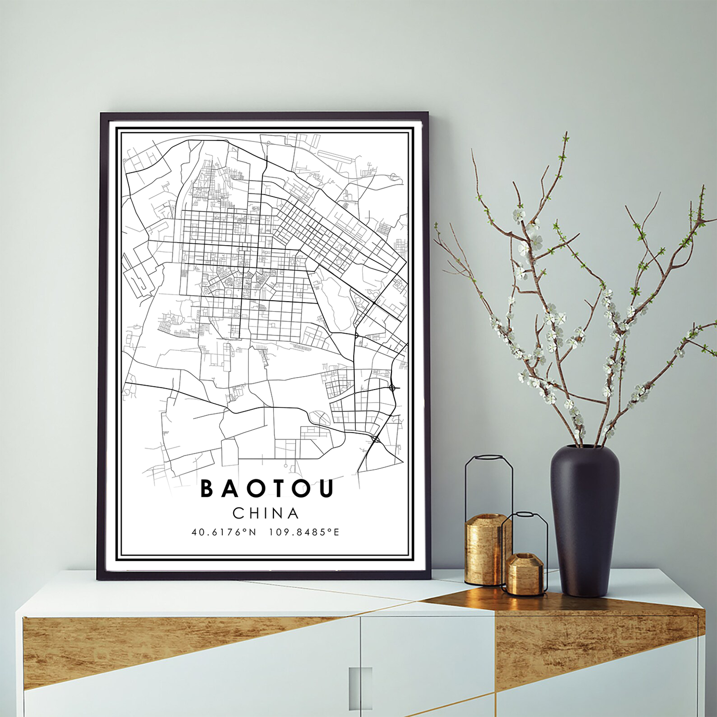 Quadro Mappa Città Cinesi