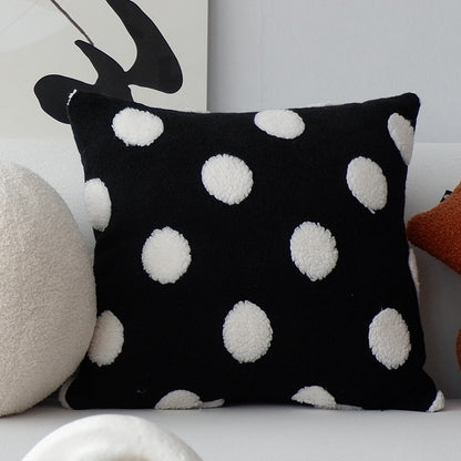 Cuscino pois bianco e nero