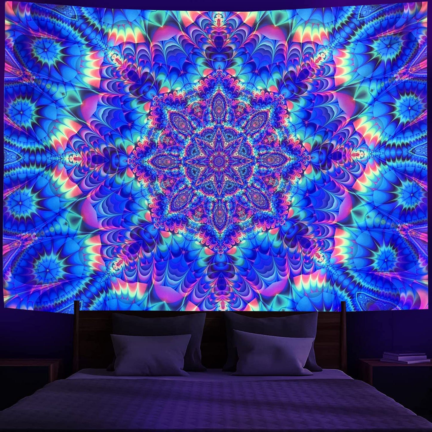 Arazzo mandala neon