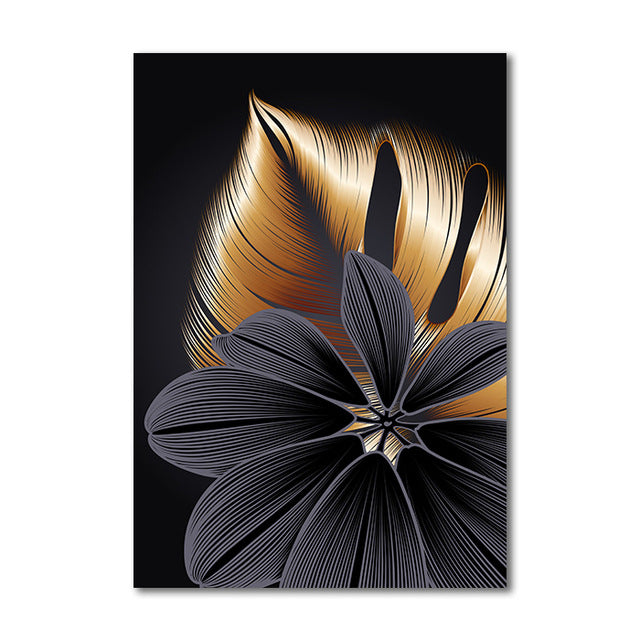 Quadro astratto nero e oro