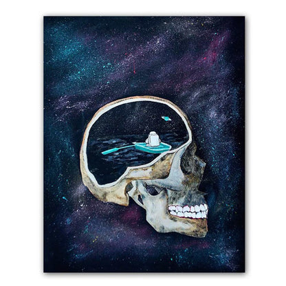 Tela astronauta e stelle