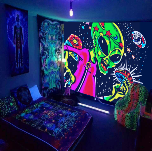 Tappezzeria fluorescente teschio