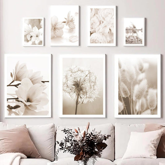 Quadro su tela Fiori bianchi botanica fotografica varia