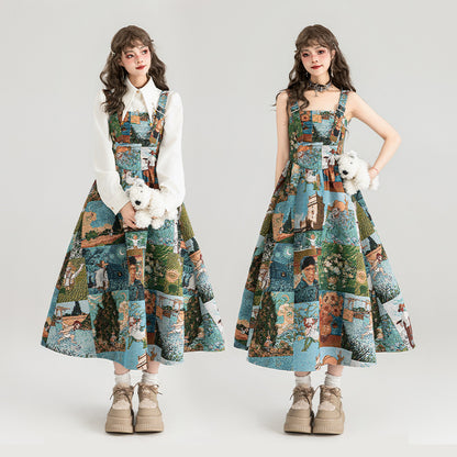 Vestito jacquard con spallina