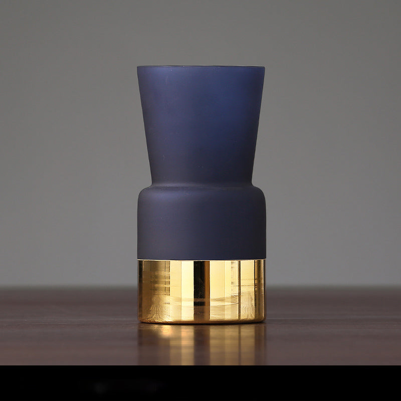 Vaso Vetro Effetto Ghiaccio Oro