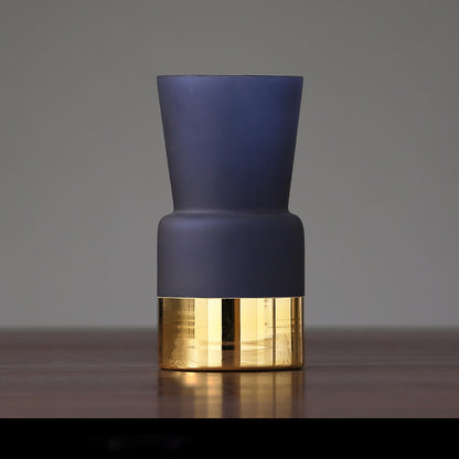 Vaso Vetro Effetto Ghiaccio Oro