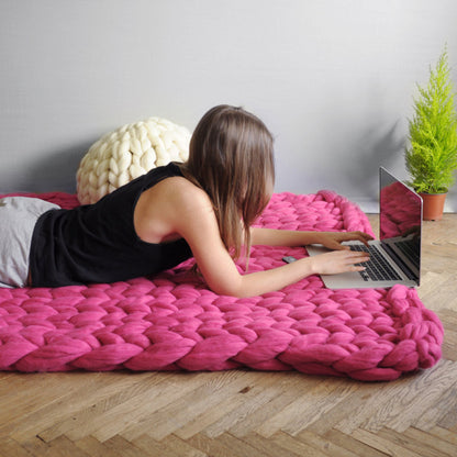 Coperta lana tessuta a mano
