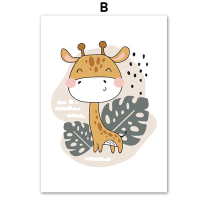 Poster Zebra leopardo panda carini