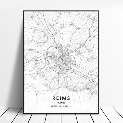 Poster Mappa Città Francesi