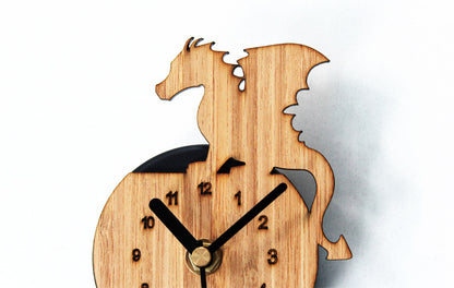 Orologio da parete Drago sagomato legno