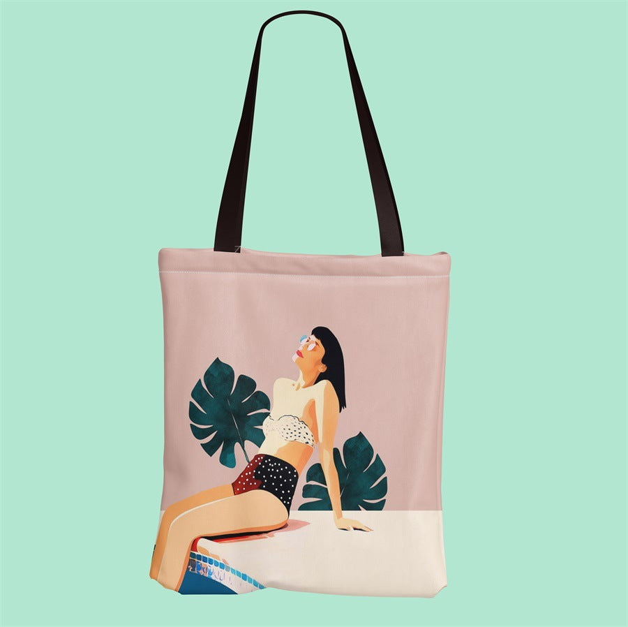 Borsa tela grande donna con leopardo