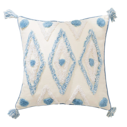 Cuscino righe orizzontali bianche e blu
