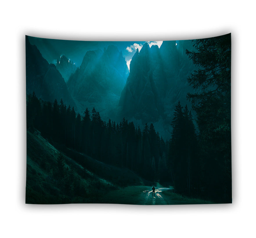 Arazzo foresta e luna