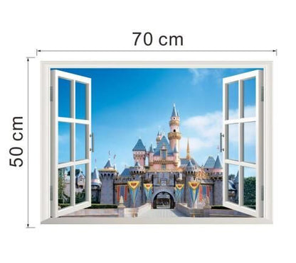 Adesivo Murale Vista Finestra 3D