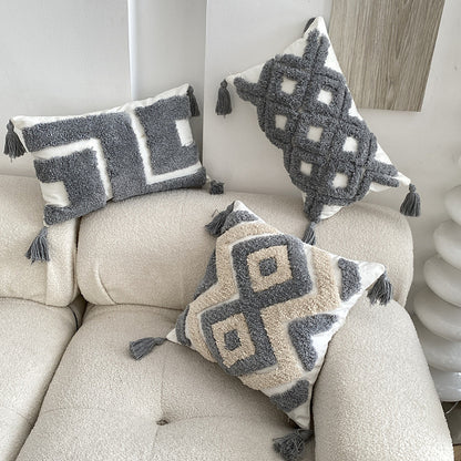 Cuscino boho con nappine