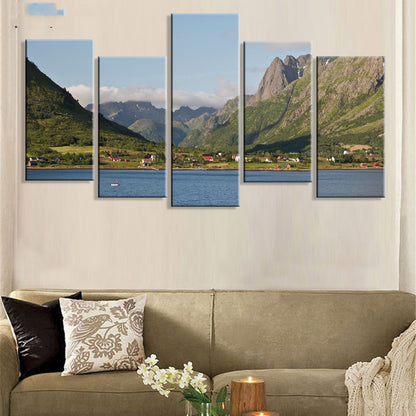 Quadro su tela Lago di montagna al tramonto