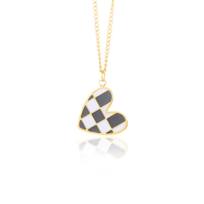 Collana cuore scacchiera