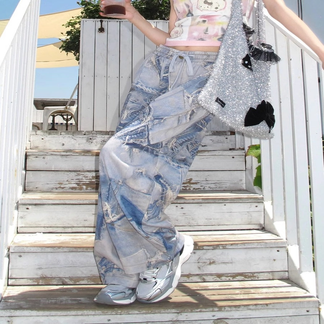 Pantaloni fiore vintage