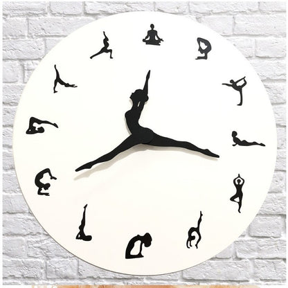 Orologio da parete Pose yoga nere