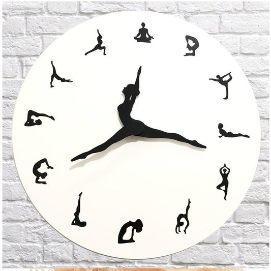 Orologio da parete Pose yoga nere
