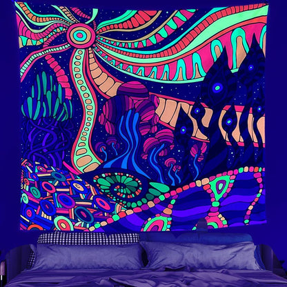 Arazzo teschio neon