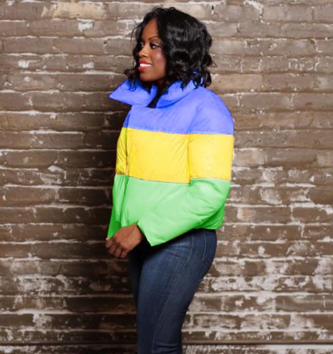 Cappotto mosaico multicolore