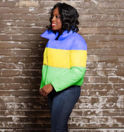 Cappotto mosaico multicolore