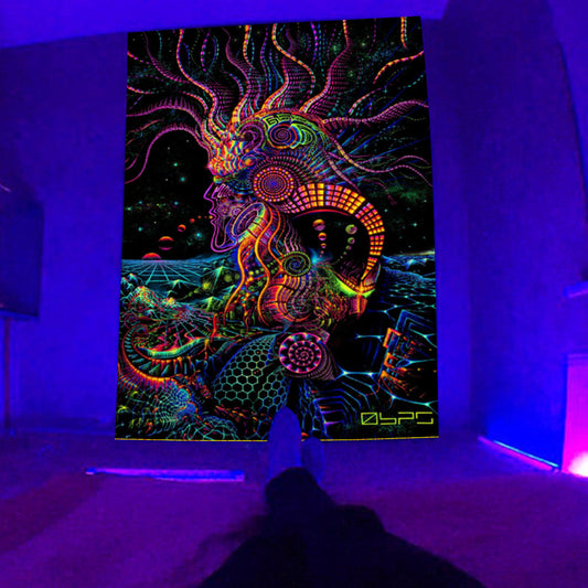Arazzo Psichedelica neon colorata