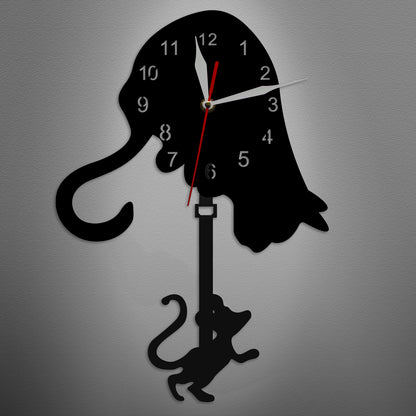 Orologio da parete Silhouette elefante