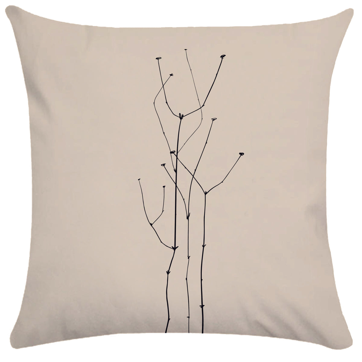 Copricuscino beige stampa motivi astratti