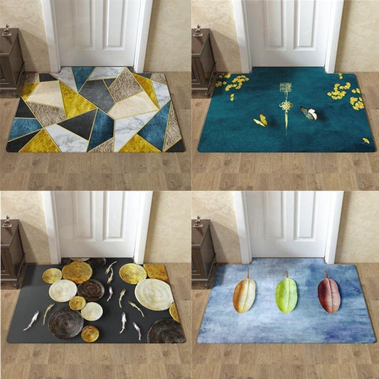 Tappeto patchwork triangoli blu giallo nero