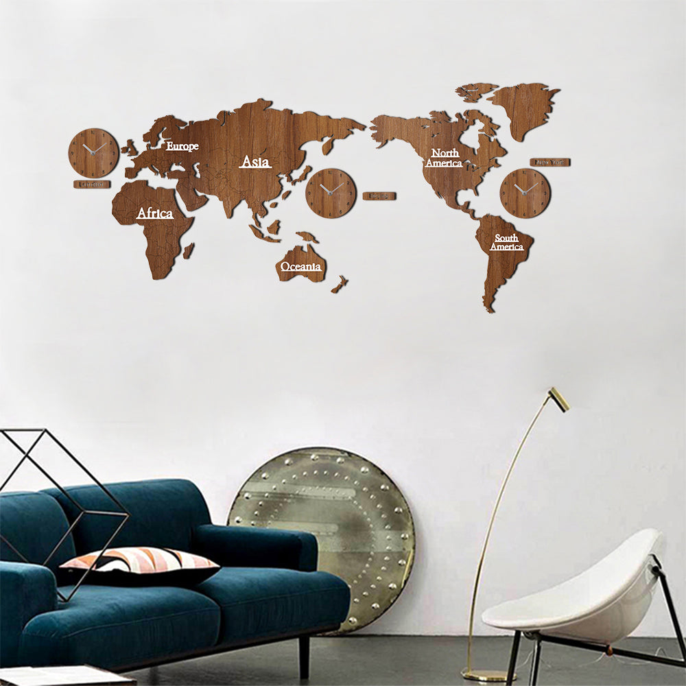 Orologio da parete Mappa mondiale orologi