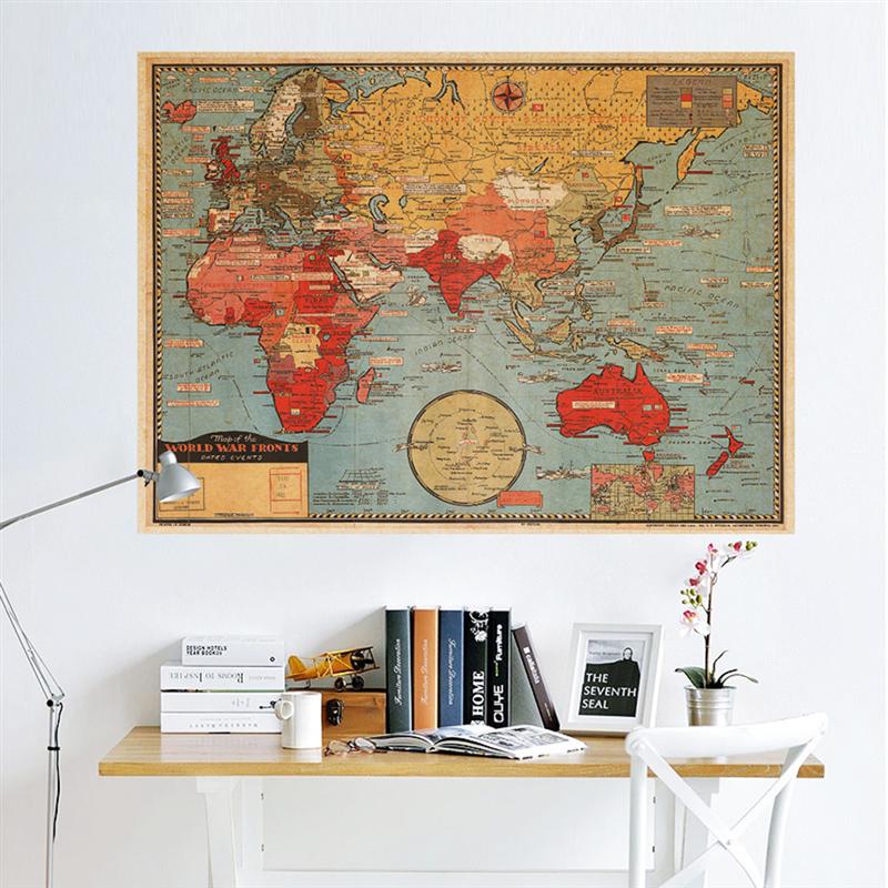 Poster mappa del mondo vintage