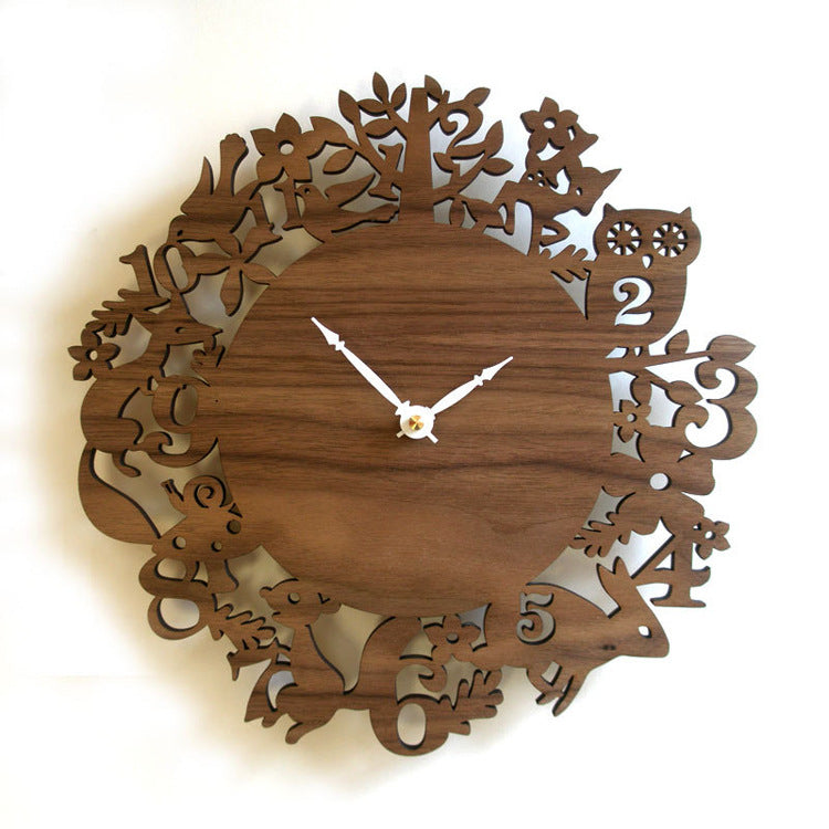 Orologio da parete Animali silhouette legno