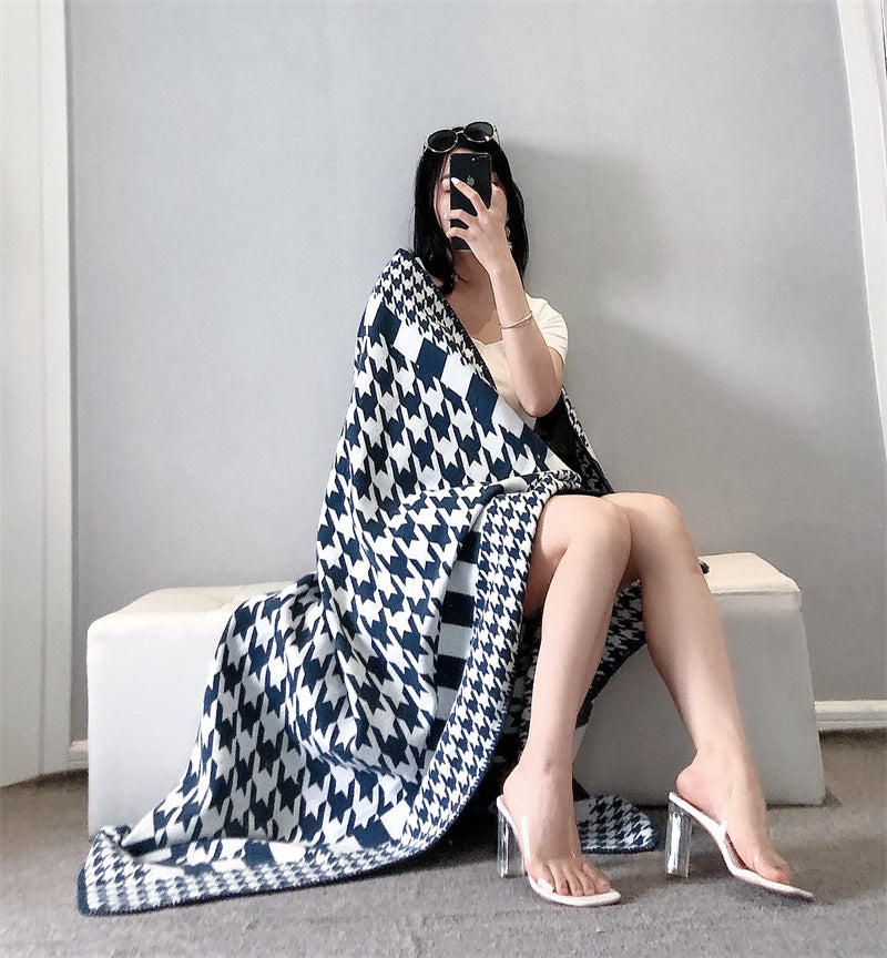 Coperta cashmere spina di pesce