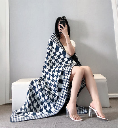 Coperta cashmere spina di pesce