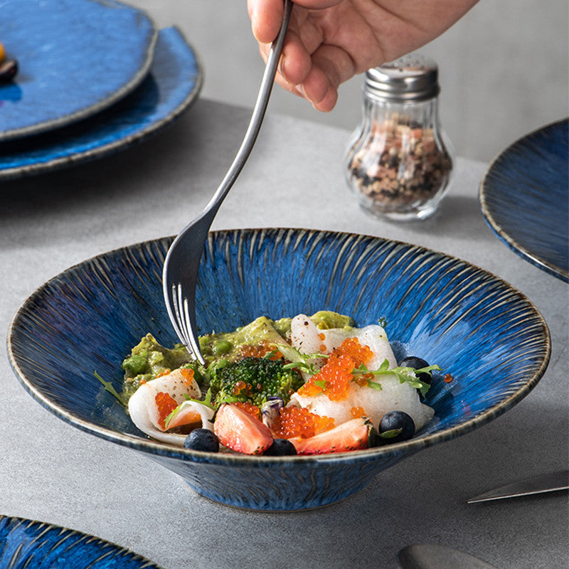 Piatto ceramica blu