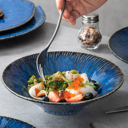 Piatto ceramica blu