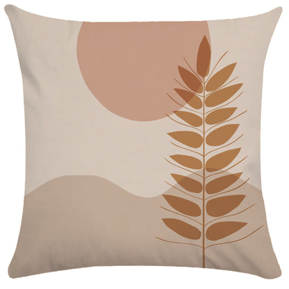 Copricuscino beige stampa motivi astratti
