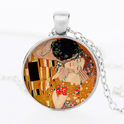 Collana pendente vetro dipinto
