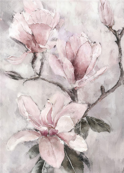 Quadro fiori rosa retrò