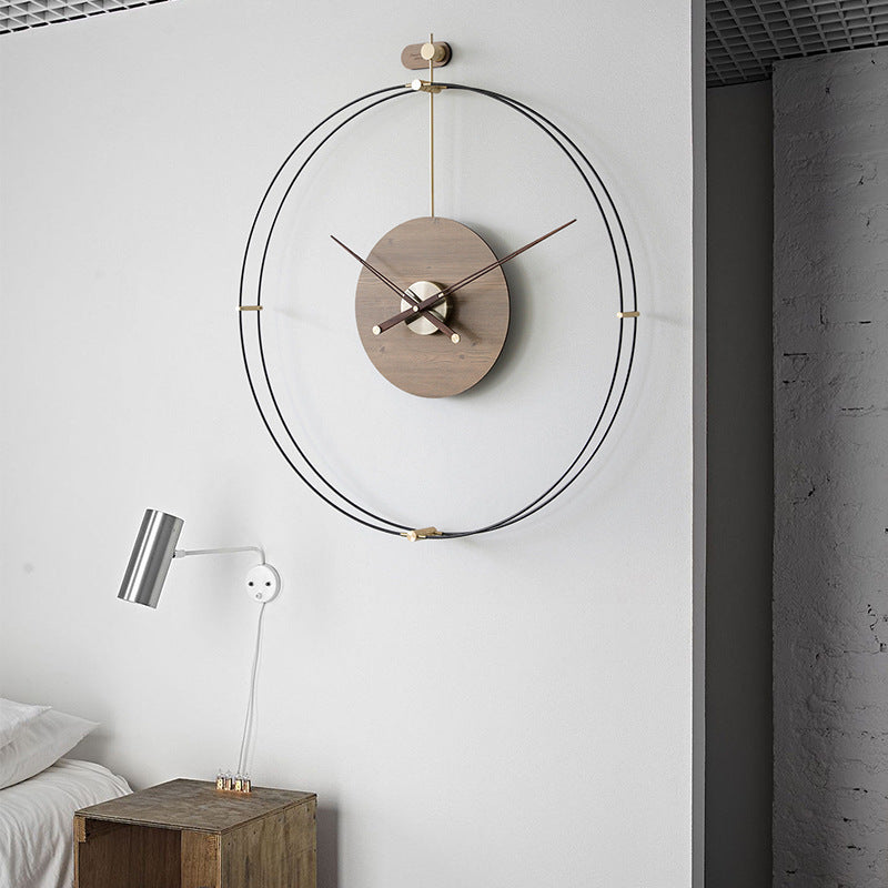 Orologio da parete Cerchio nero legno