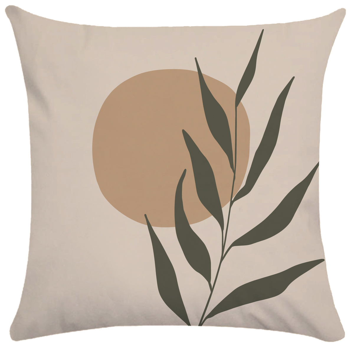 Copricuscino beige stampa motivi astratti