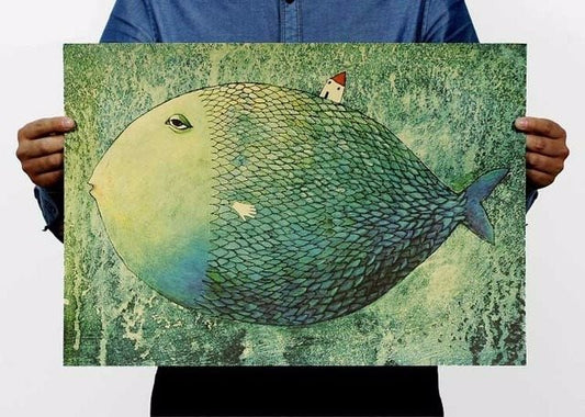 Poster Pesce grande e casa piccola